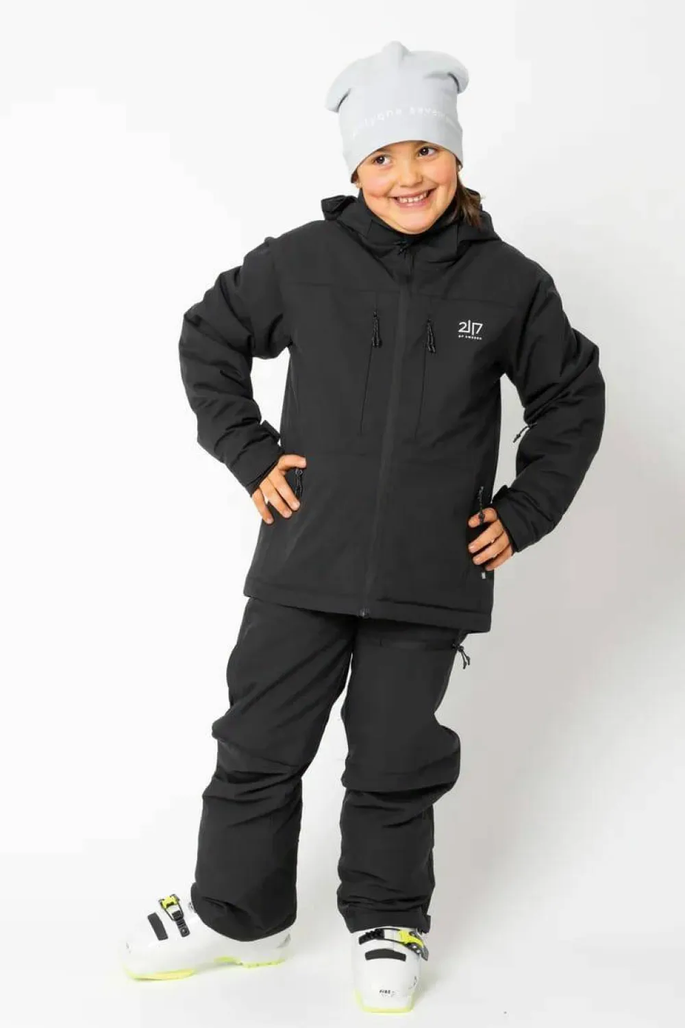 2117 of Sweden Juniors' Light Padded Ski Jacket Lauker Black