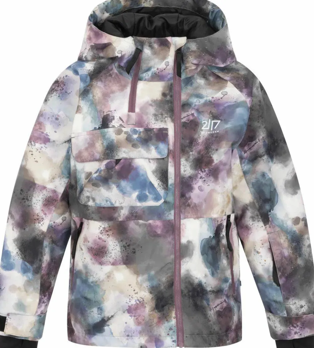 2117 of Sweden Juniors' Light Padded Ski Jacket Kidden Aop Grape
