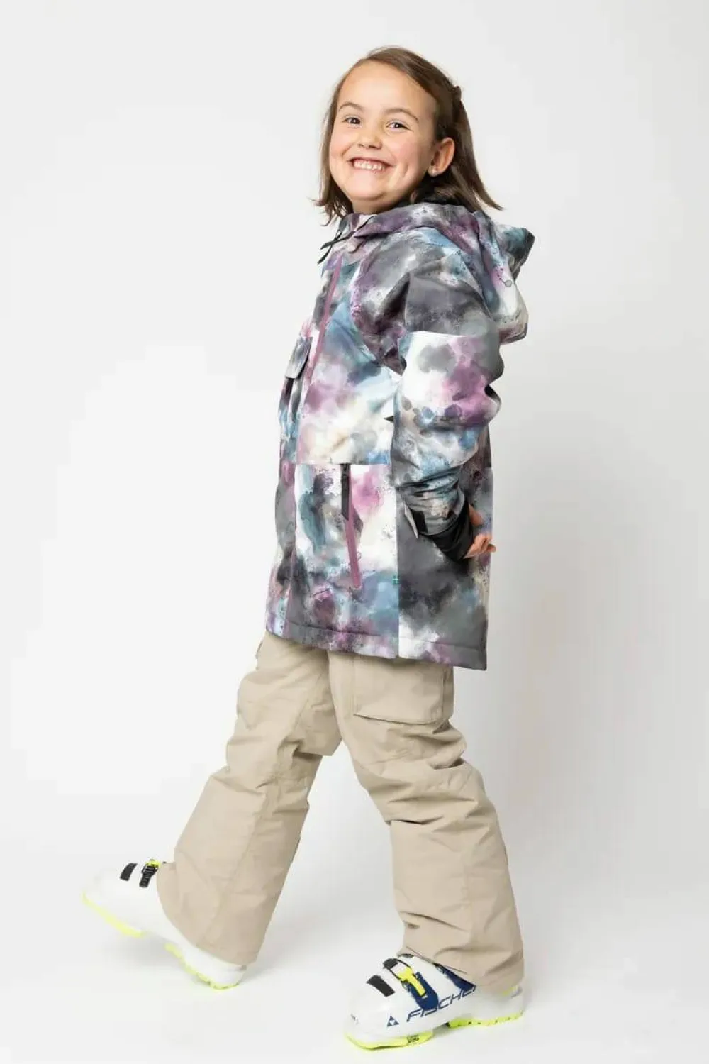 2117 of Sweden Juniors' Light Padded Ski Jacket Kidden Aop Grape