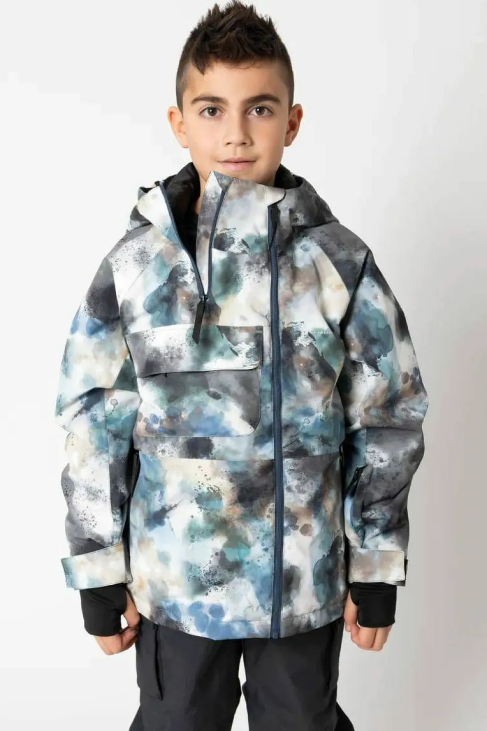 2117 of Sweden Juniors' Light Padded Ski Jacket Kidden Aop Sky