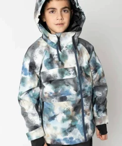 2117 of Sweden Juniors' Light Padded Ski Jacket Kidden Aop Sky