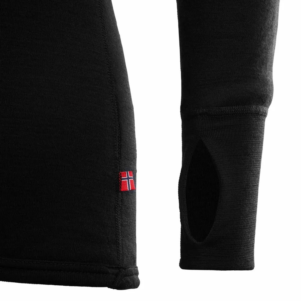 Aclima DoubleWool Polo with Zip Man Jet Black/Marengo New