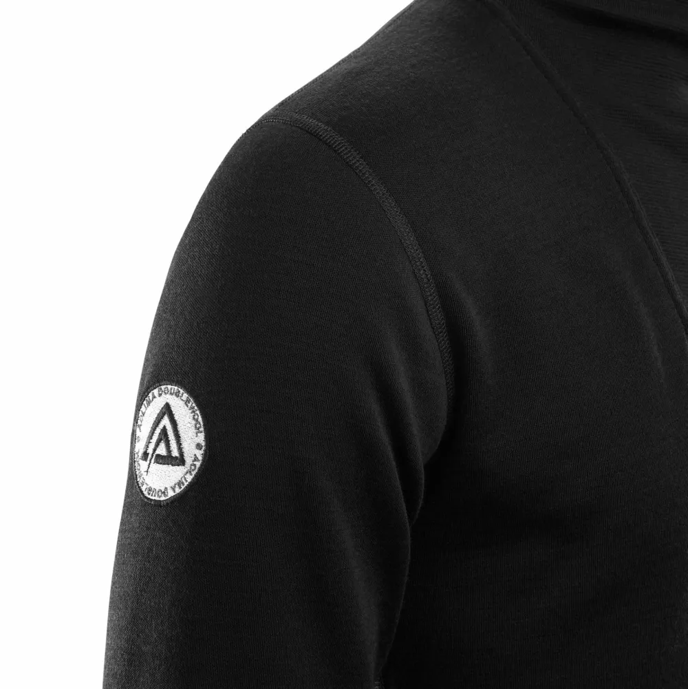 Aclima DoubleWool Polo with Zip Man Jet Black/Marengo New