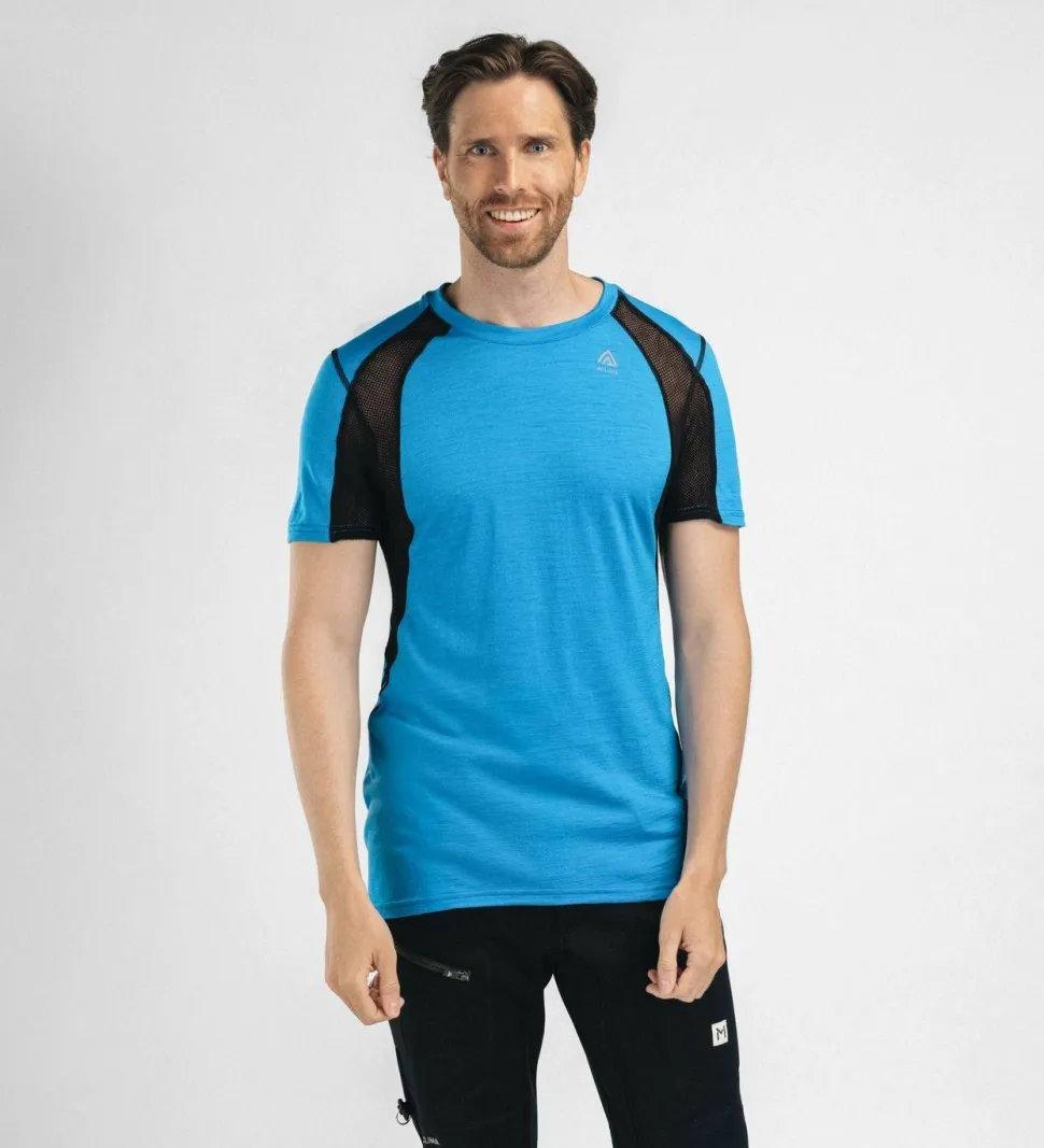 Aclima Men's LightWool 140 Sports T-shirt Bluejay/Jet Black
