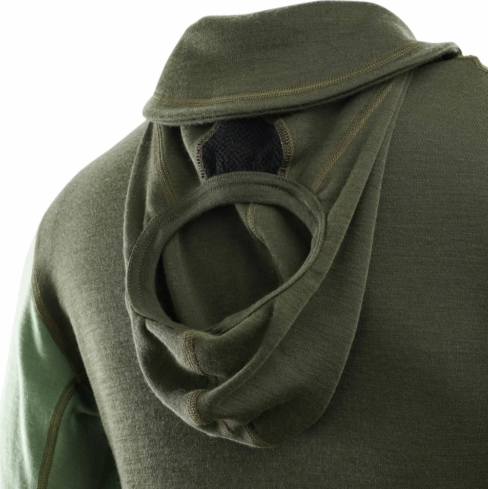 Aclima Men's WarmWool Hoodsweater with Zip Olive Night/Dill/Marengo Olive Night / Dill / Marengo Hot