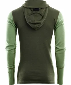 Aclima Men's WarmWool Hoodsweater with Zip Olive Night/Dill/Marengo Olive Night / Dill / Marengo Hot