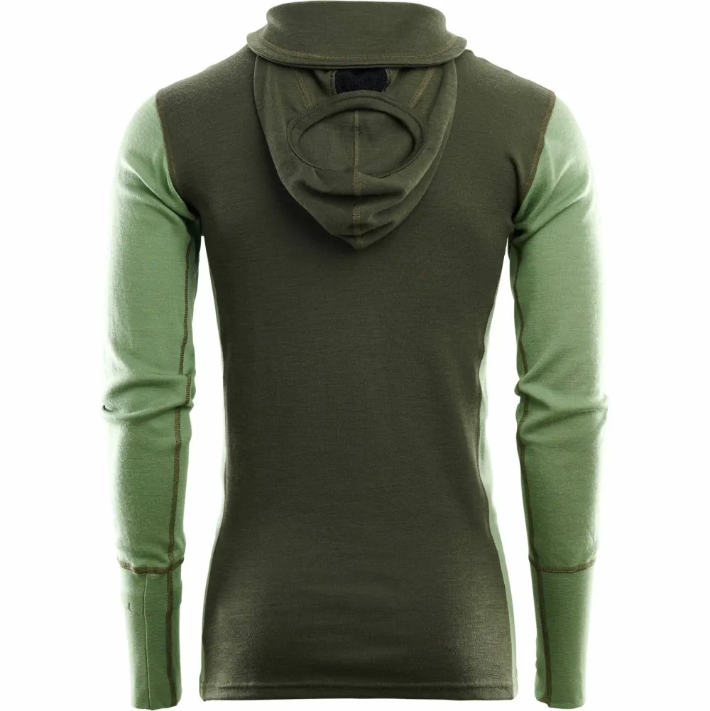 Aclima Men's WarmWool Hoodsweater with Zip Olive Night/Dill/Marengo Olive Night / Dill / Marengo Hot