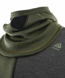 Aclima Men's WarmWool Hoodsweater with Zip Olive Night/Dill/Marengo Olive Night / Dill / Marengo Hot