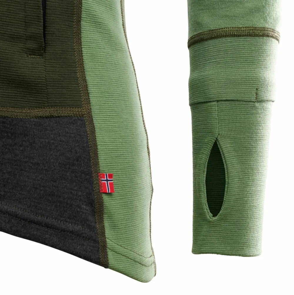 Aclima Men's WarmWool Hoodsweater with Zip Olive Night/Dill/Marengo Olive Night / Dill / Marengo Hot