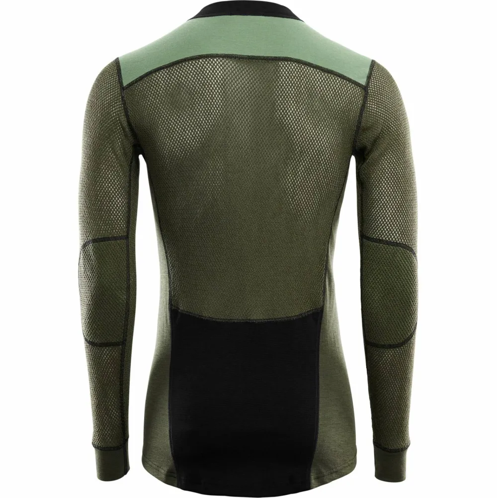Men's WoolNet Hybrid Crew Neck Jet Black/Olive Night/Dill Underställ Herr