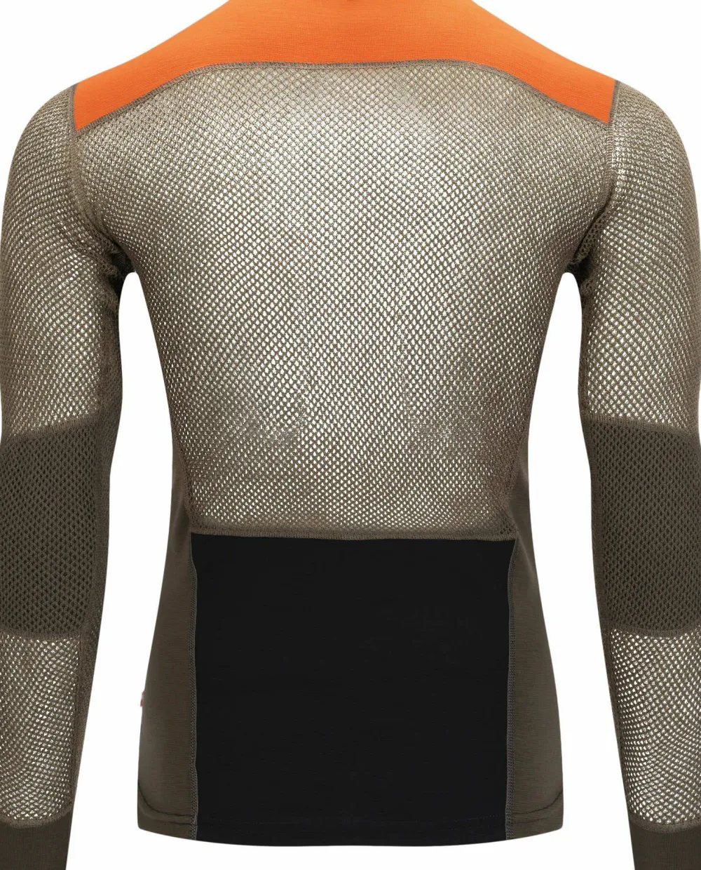 Aclima Men's WoolNet Hybrid Crew Neck Jet Black/Tarmac/Gold Flame