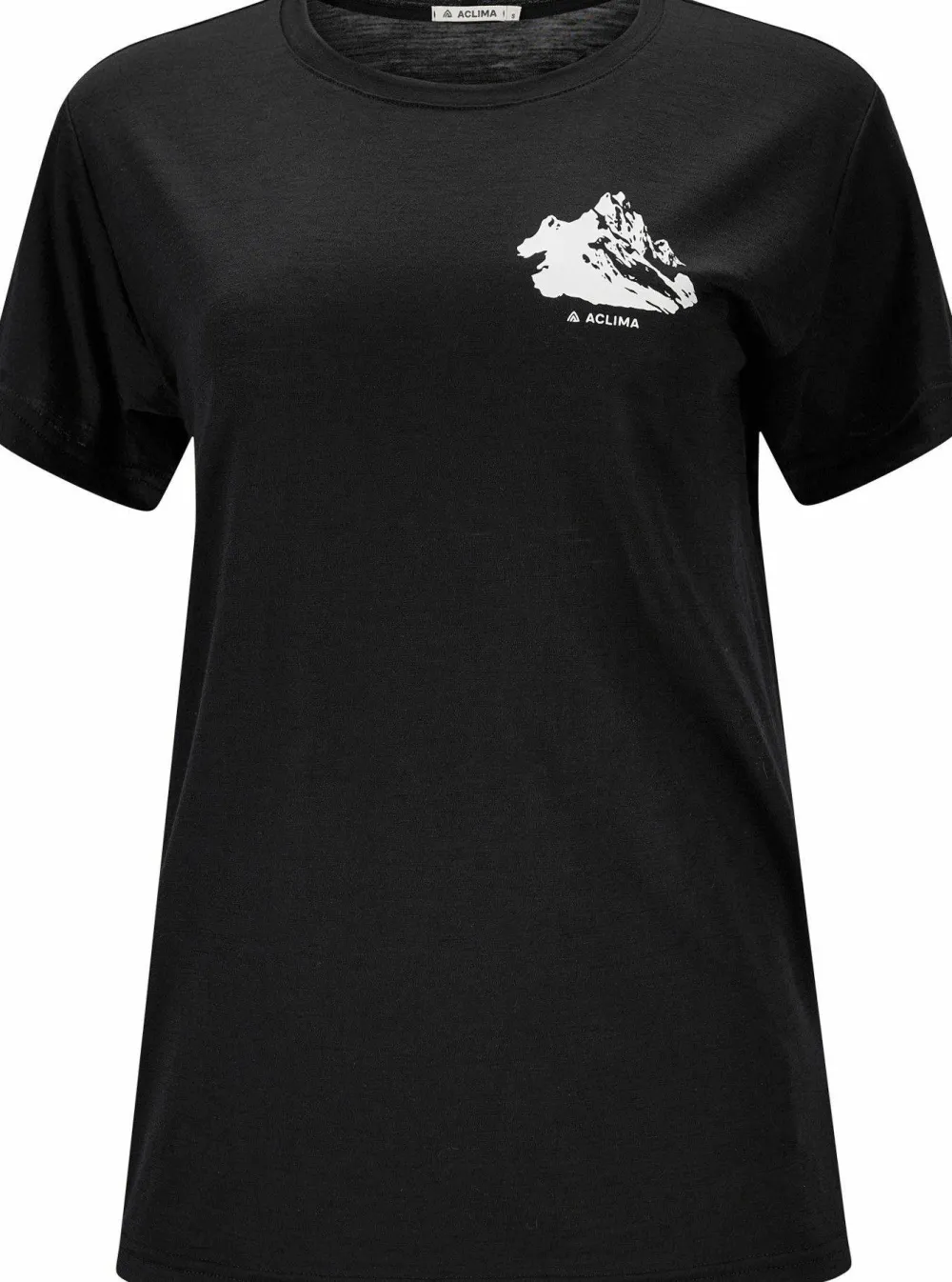 Aclima Women's Lightwool 140 Classic Tee Mountain Jet Black New