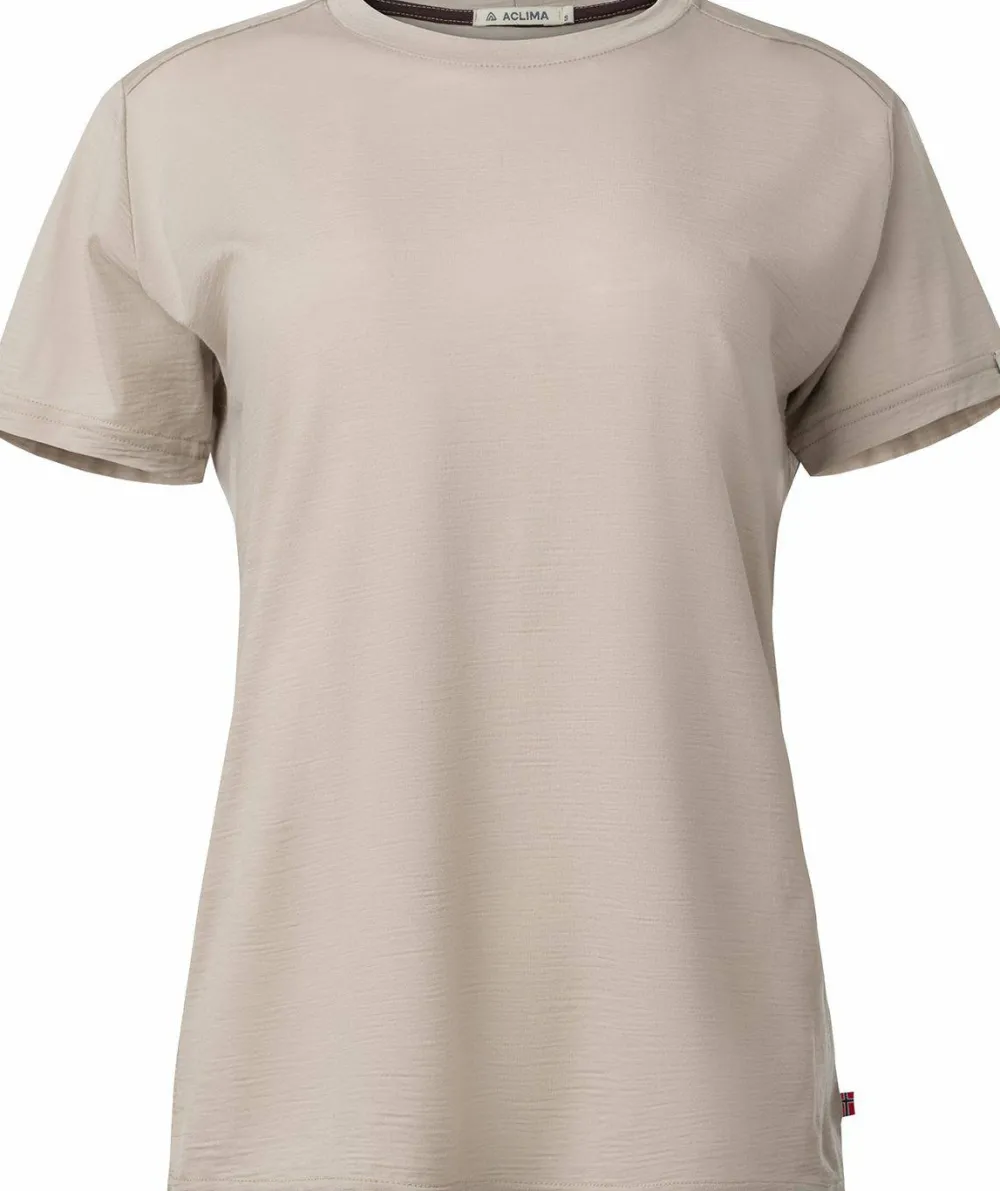 Aclima Women's LightWool 180 Classic Tee Simply Taupe New