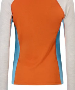 Aclima Women's WarmWool Polo Gold Flame/Beige Melange/Niagara New