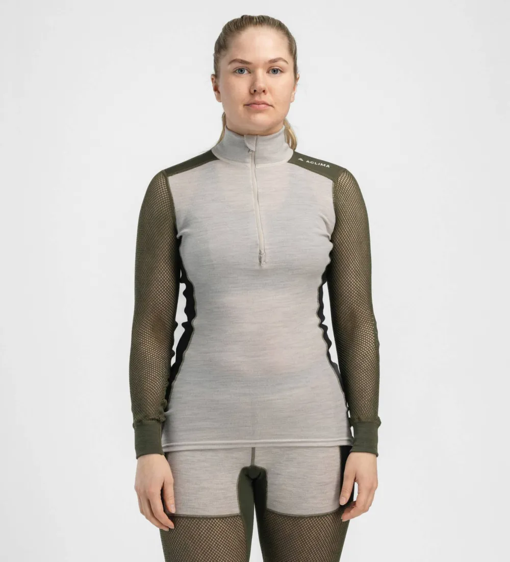 Women's WoolNet Hybrid Mock Neck Underställ Dam