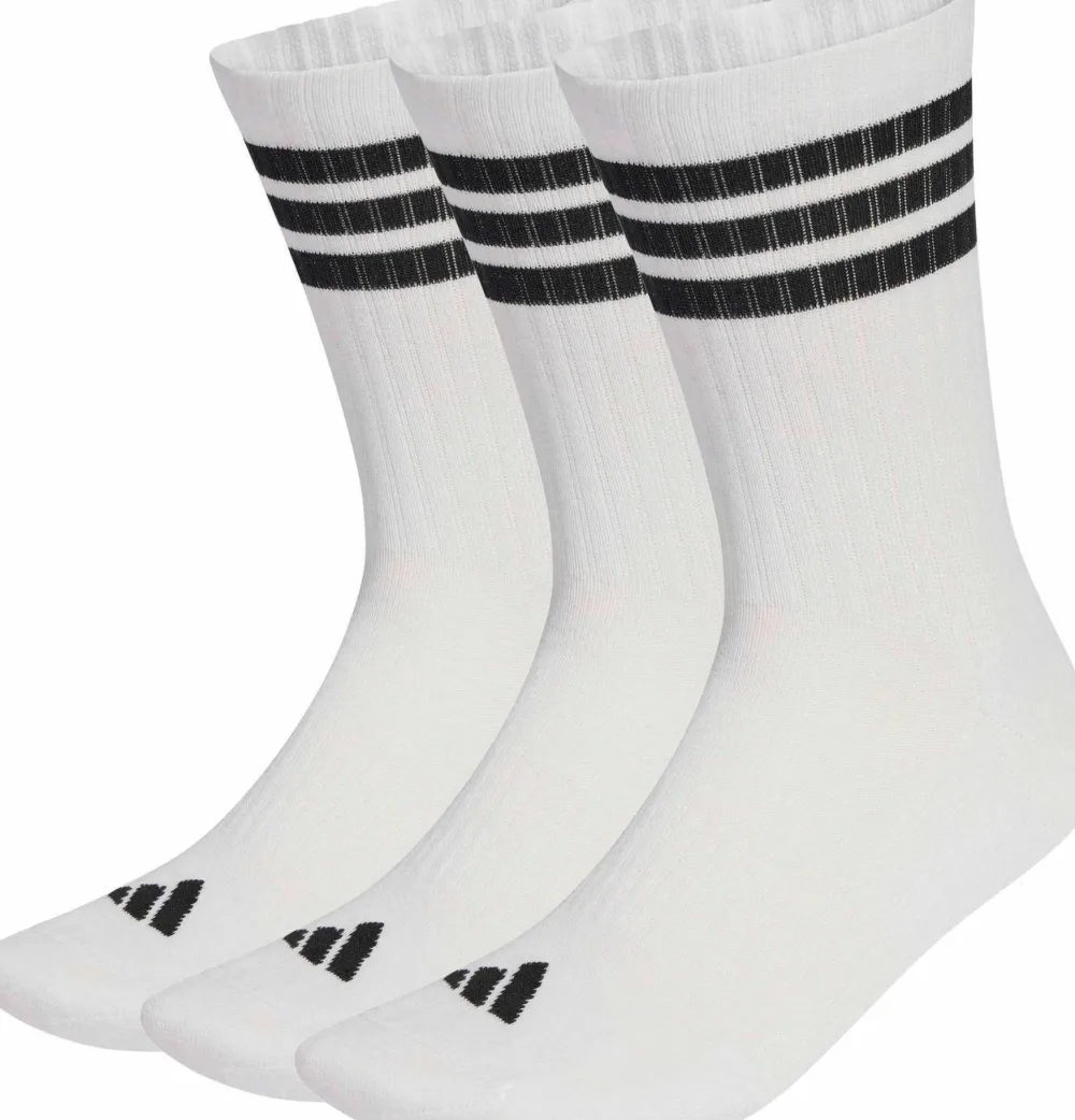 Adidas 3 Stripes Cushioned Sportswear Crew Socks White/Black/Black Online
