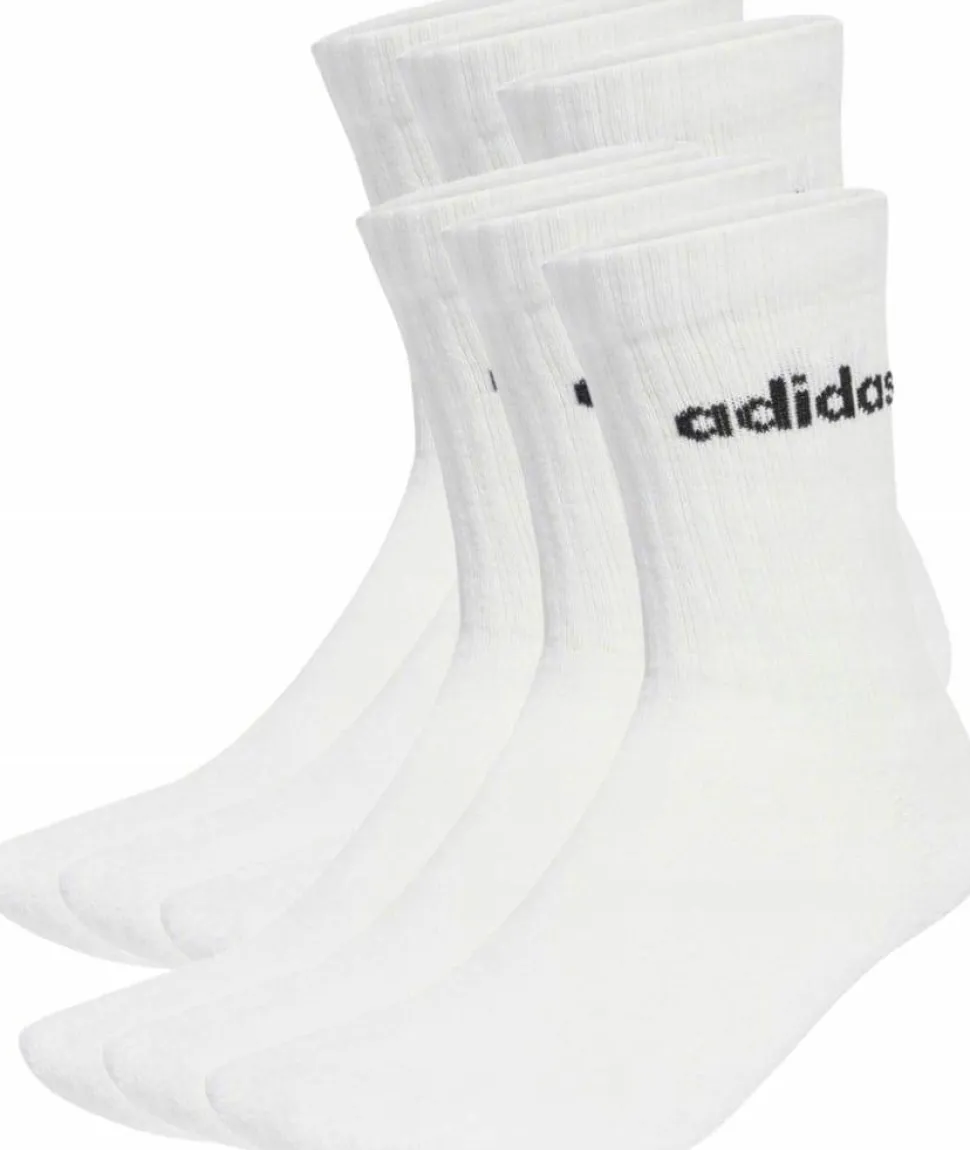 Adidas Cushioned Linear Crew 6p White/black