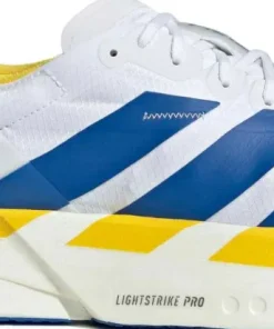 Adidas Men's Adizero Adios Pro 4 Cloud white/Blue/Yellow