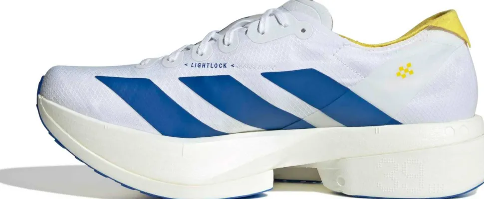 Adidas Men's Adizero Adios Pro 4 Cloud white/Blue/Yellow