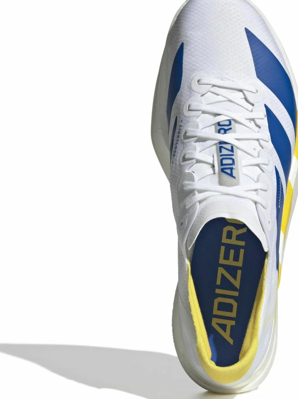 Adidas Men's Adizero Adios Pro 4 Cloud white/Blue/Yellow