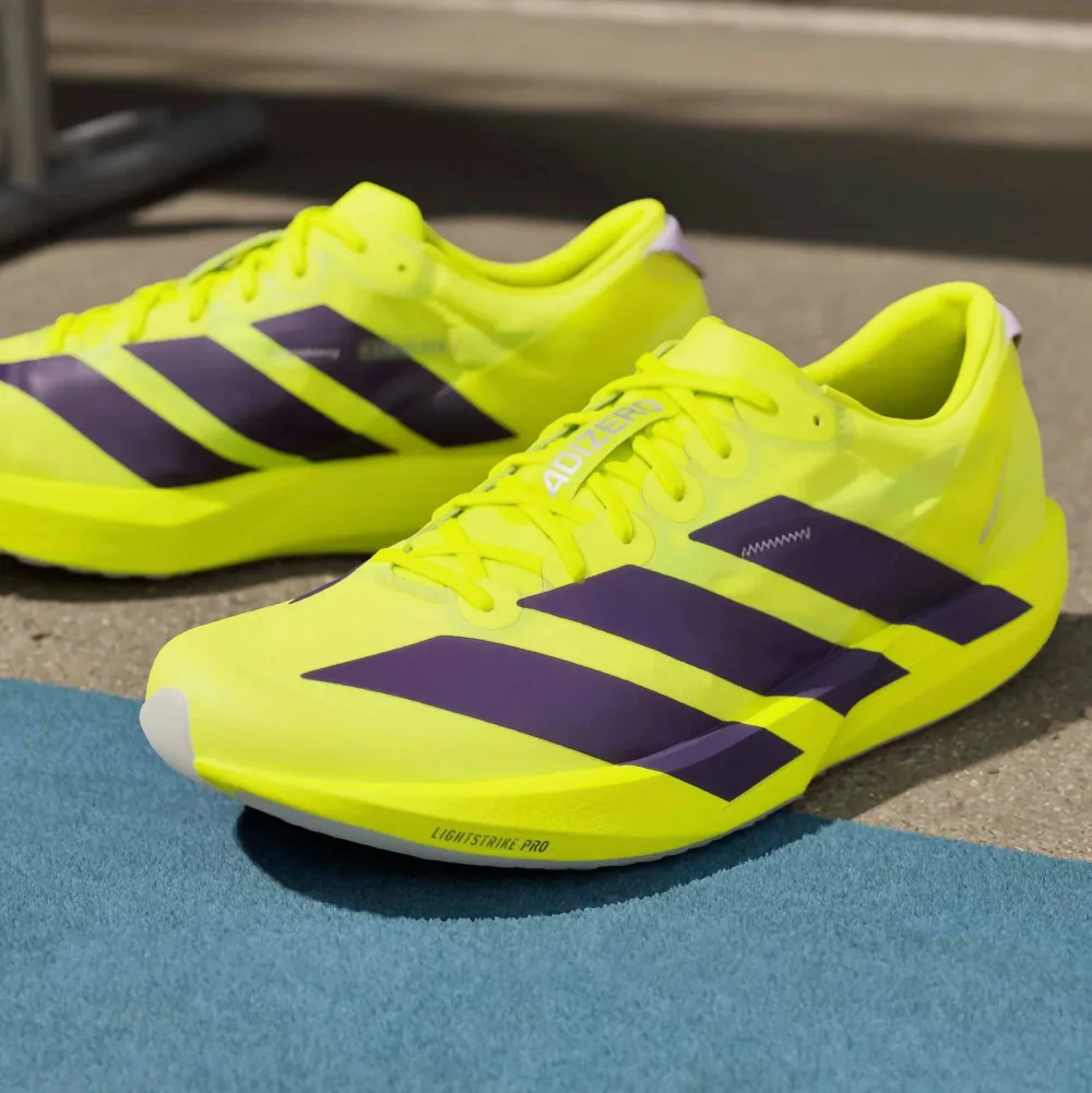 Adidas Men's Adizero Adios 9 Solar Yellow / Aurora Plum / Powder Plum Hot