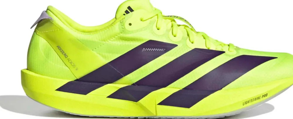 Adidas Men's Adizero Adios 9 Solar Yellow / Aurora Plum / Powder Plum Hot