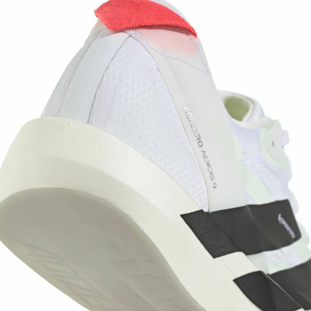 Clearance Men's Adizero Adios 9 Cloud White/Core Black/Lucid Red Löparskor Herr