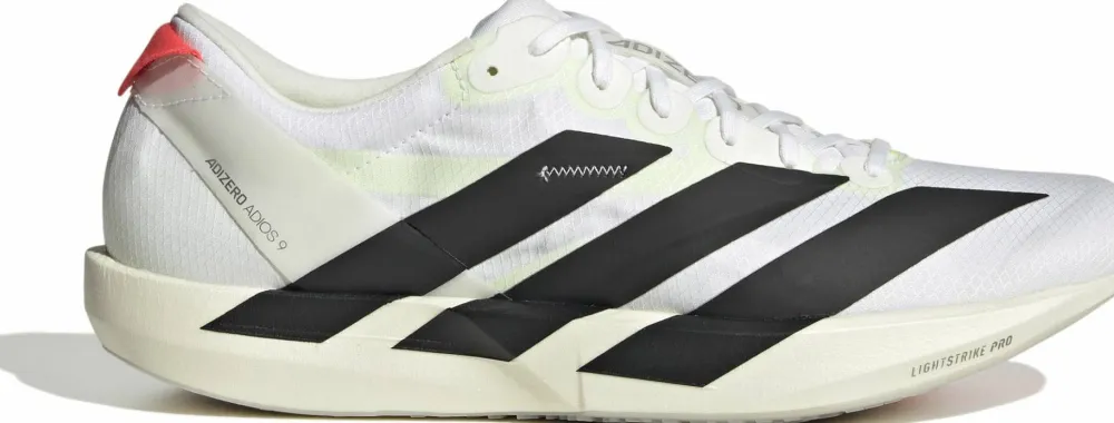 Clearance Men's Adizero Adios 9 Cloud White/Core Black/Lucid Red Löparskor Herr