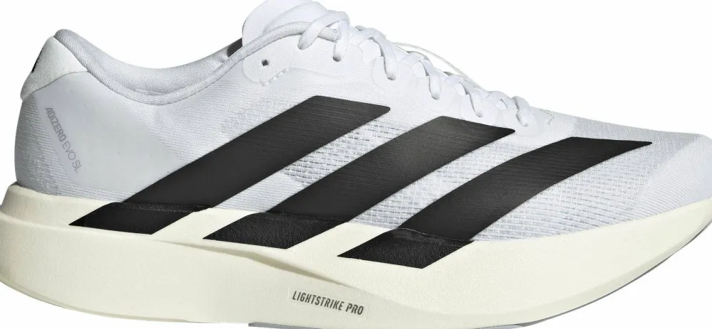 New Men's Adizero Evo SL Cloud White/Core Black/Cloud White Löparskor Herr