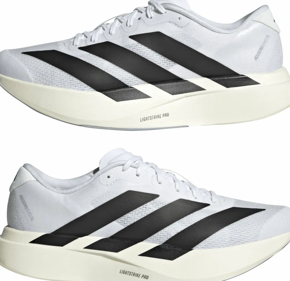 New Men's Adizero Evo SL Cloud White/Core Black/Cloud White Löparskor Herr