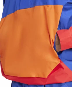 Adidas Men's Terrex Xploric 2.5L Climaproof Anorak Semi lucid blue/ Semi impact orange / Pure ruby
