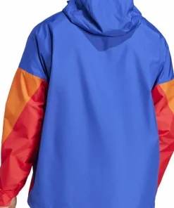 Adidas Men's Terrex Xploric 2.5L Climaproof Anorak Semi lucid blue/ Semi impact orange / Pure ruby
