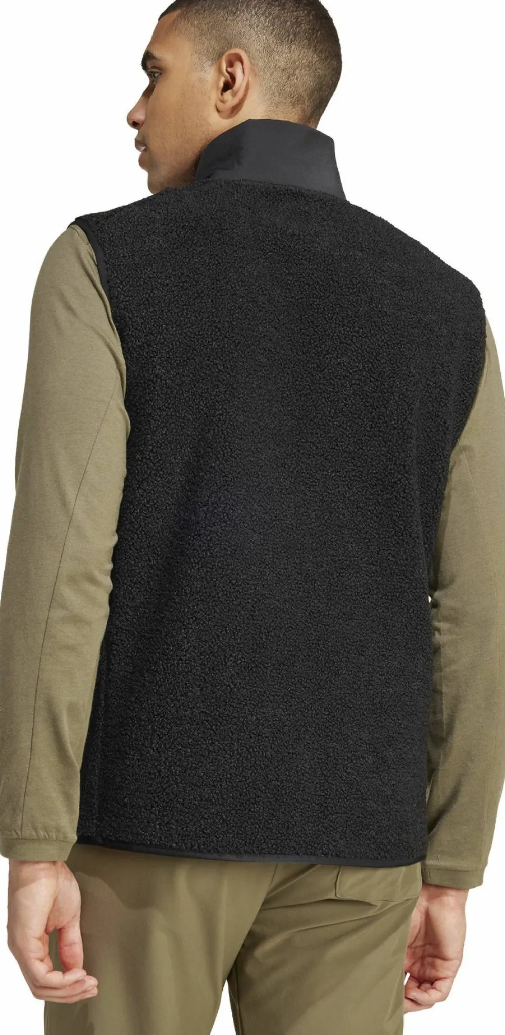 Adidas Men's Terrex Xploric High Pile Fleece Vest Black New