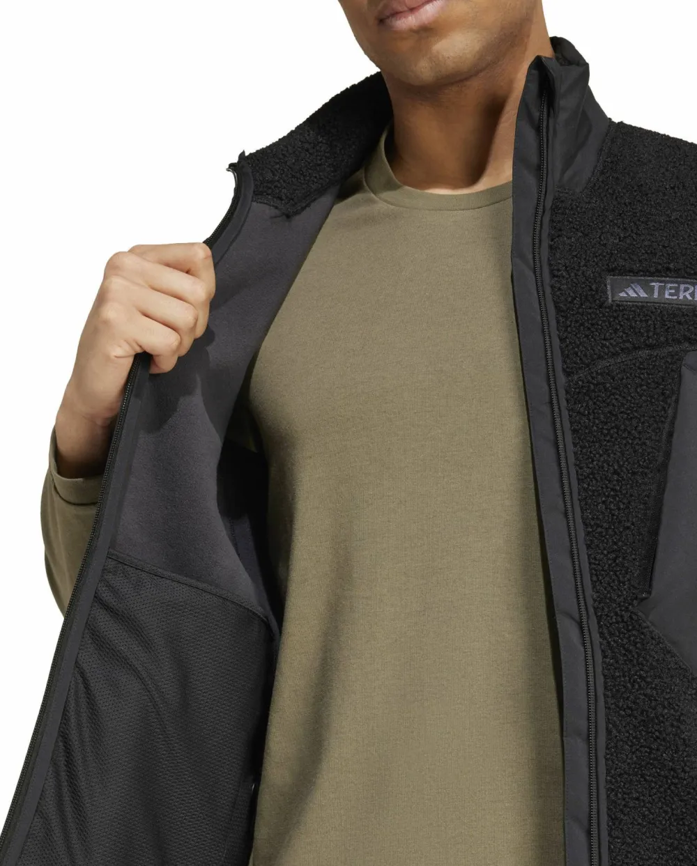 Adidas Men's Terrex Xploric High Pile Fleece Vest Black New