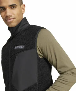 Adidas Men's Terrex Xploric High Pile Fleece Vest Black New