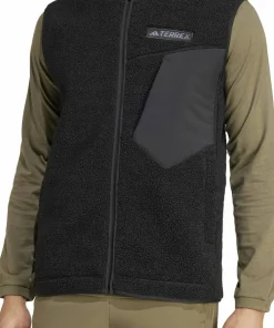 Adidas Men's Terrex Xploric High Pile Fleece Vest Black New