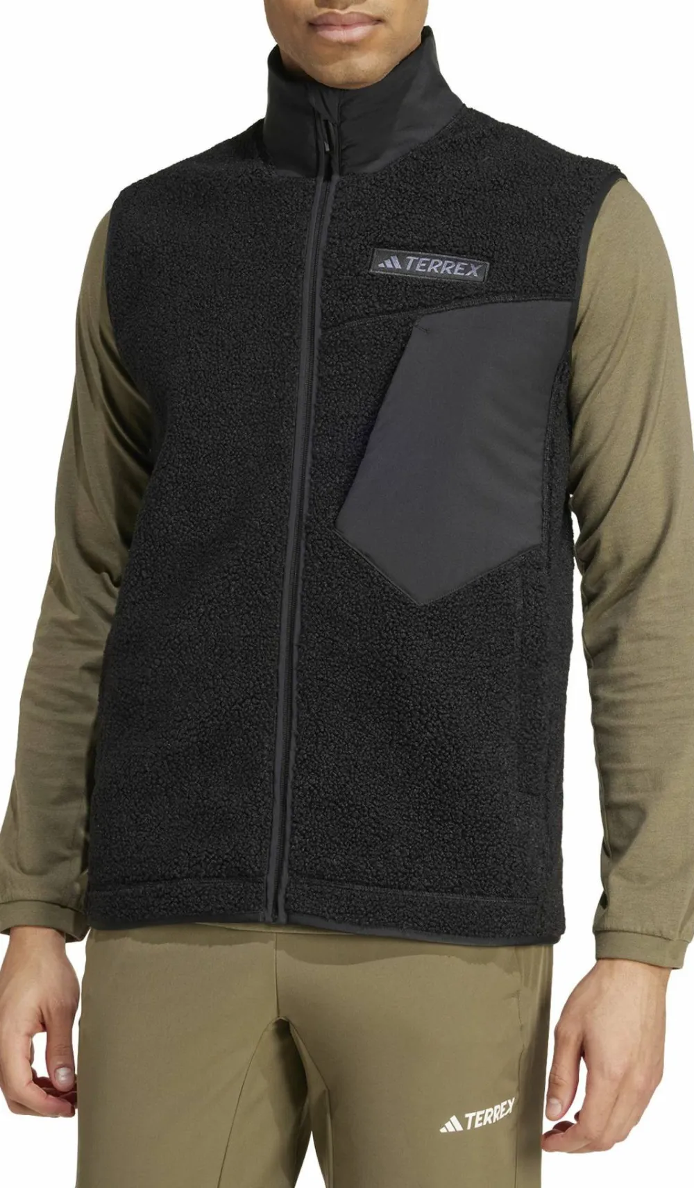 Adidas Men's Terrex Xploric High Pile Fleece Vest Black New