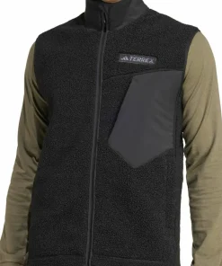 Adidas Men's Terrex Xploric High Pile Fleece Vest Black New