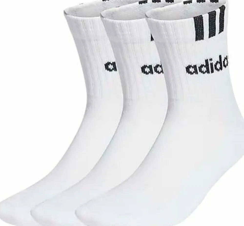 Clearance 3-Stripes Linear Half-Crew Cushioned Socks 3 Pairs Herrstrumpor|Damstrumpor