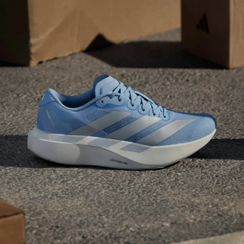 Adidas Women's Adizero Evo SL Glow Blue / Silver met. / Cloud White
