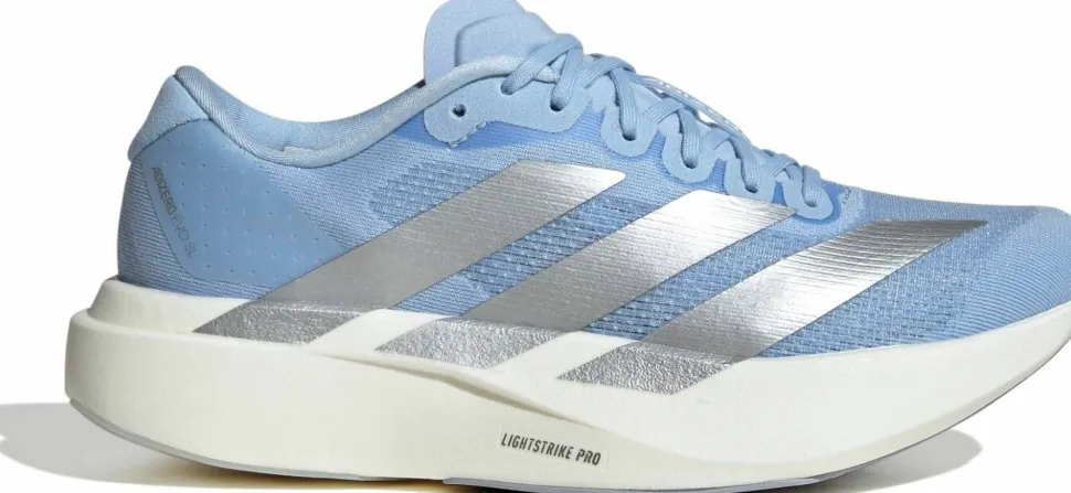 Adidas Women's Adizero Evo SL Glow Blue / Silver met. / Cloud White
