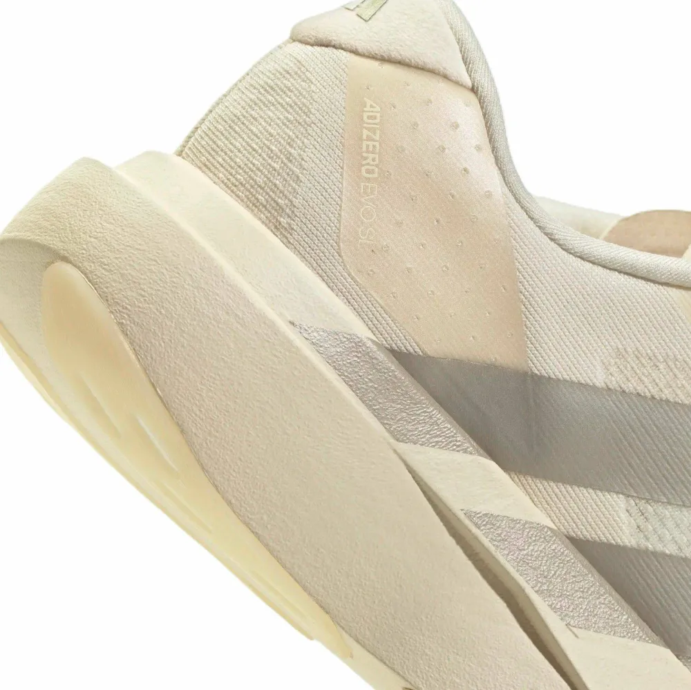 Adidas Women's Adizero Evo SL Wonder White/Cyber Metallic/Warm Vanilla Clearance