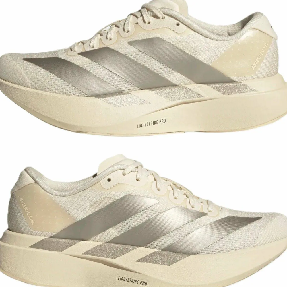Adidas Women's Adizero Evo SL Wonder White/Cyber Metallic/Warm Vanilla Clearance