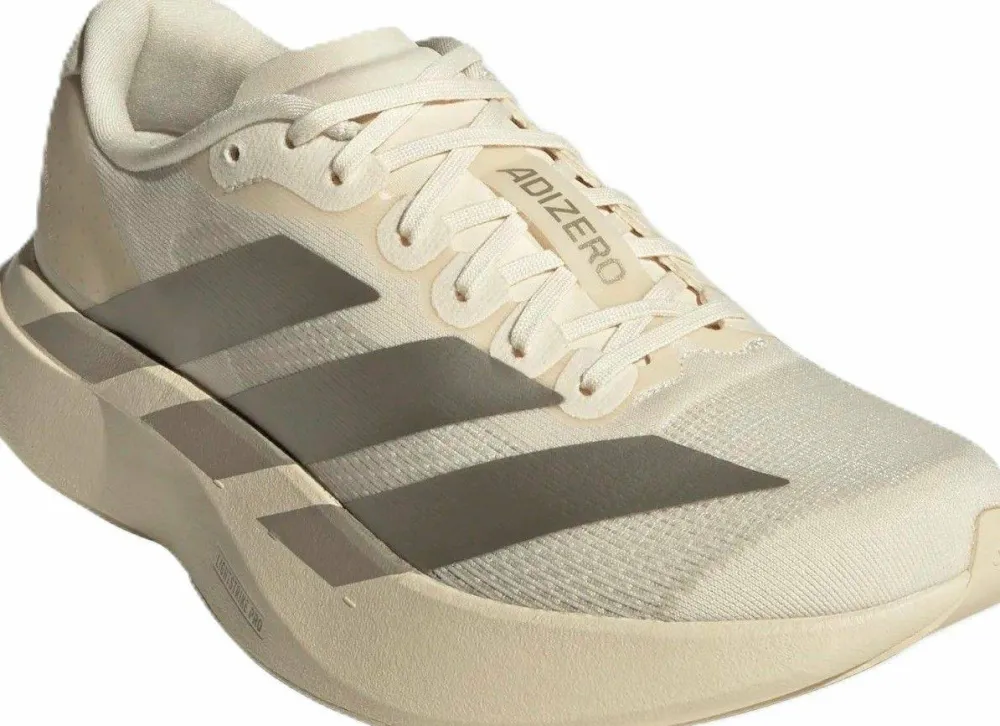 Adidas Women's Adizero Evo SL Wonder White/Cyber Metallic/Warm Vanilla Clearance