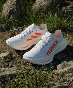 Adidas Women's Terrex Agravic Speed Ultra Trail Running Shoes Cloud White/Impact Orange/Dash Grey