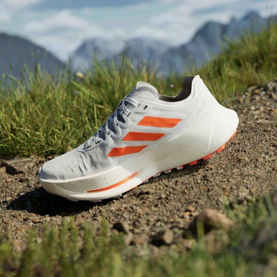 Adidas Women's Terrex Agravic Speed Ultra Trail Running Shoes Cloud White/Impact Orange/Dash Grey