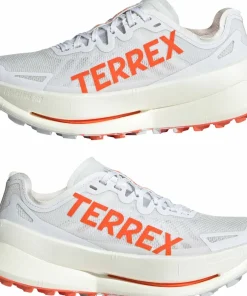 Adidas Women's Terrex Agravic Speed Ultra Trail Running Shoes Cloud White/Impact Orange/Dash Grey