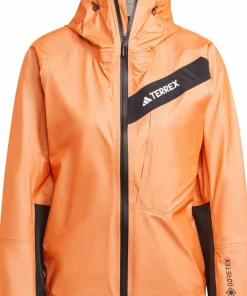 Adidas Women's Terrex Techrock Light GORE-TEX Active Rain Jacket Semi Impact Orange Discount
