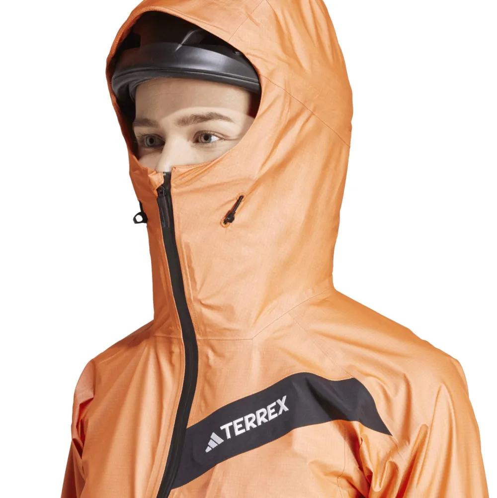 Adidas Women's Terrex Techrock Light GORE-TEX Active Rain Jacket Semi Impact Orange Discount