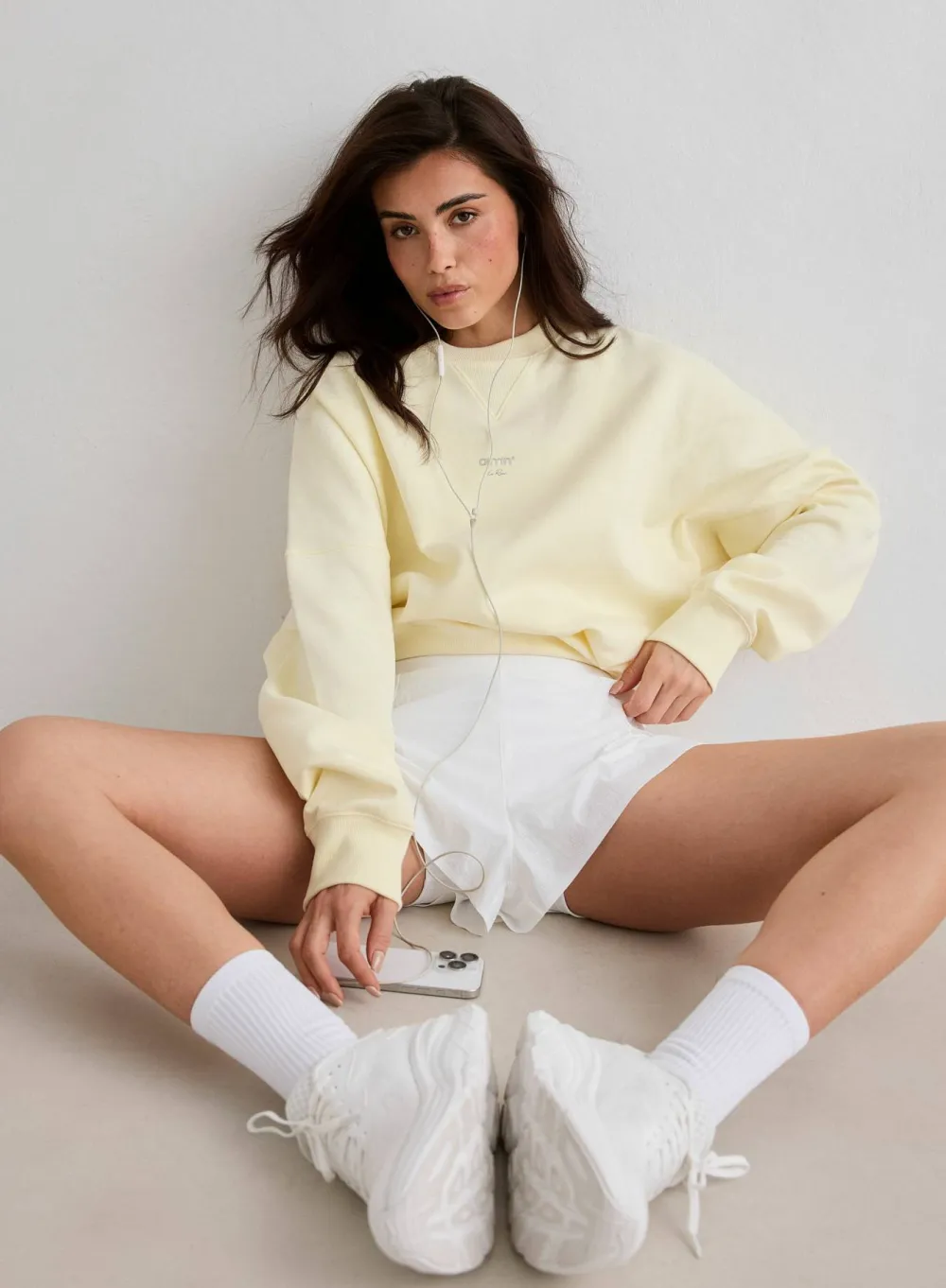 Aim'n Women's Le Run Running Sweatshirt Lemon White Clearance